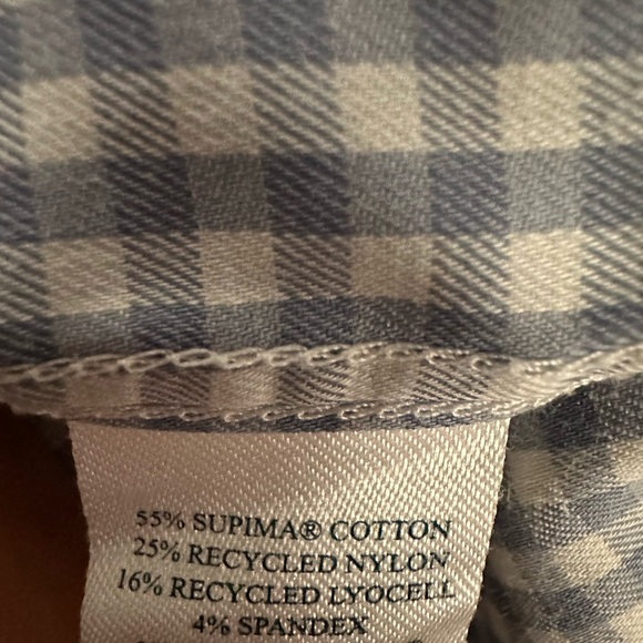 Faherty blue and white check shirt - button up size large - Picture 3 of 3